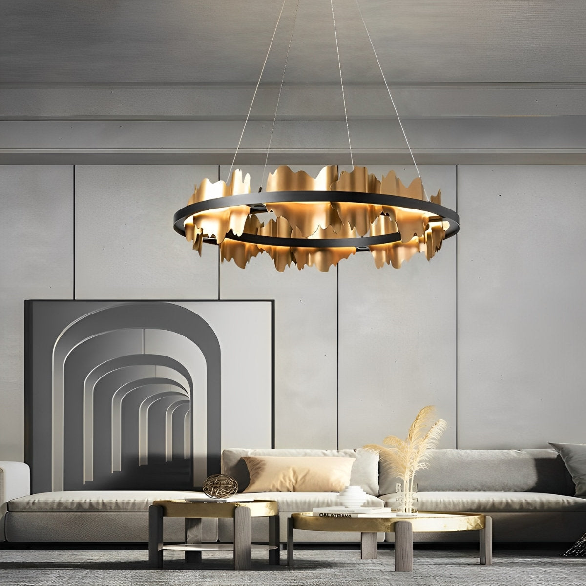 Creatief Iceberg Ontwerp Metalen Cirkelvormige Traploze Dim LED Licht Kroonluchter