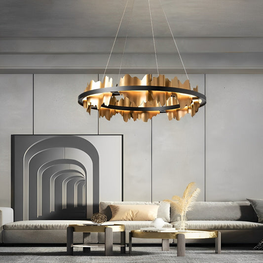 Creatief Iceberg Ontwerp Metalen Cirkelvormige Traploze Dim LED Licht Kroonluchter
