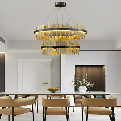 Creatief Iceberg Ontwerp Metalen Cirkelvormige Traploze Dim LED Licht Kroonluchter