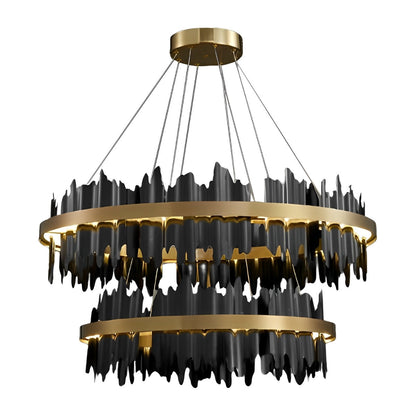 Creatief Iceberg Ontwerp Metalen Cirkelvormige Traploze Dim LED Licht Kroonluchter