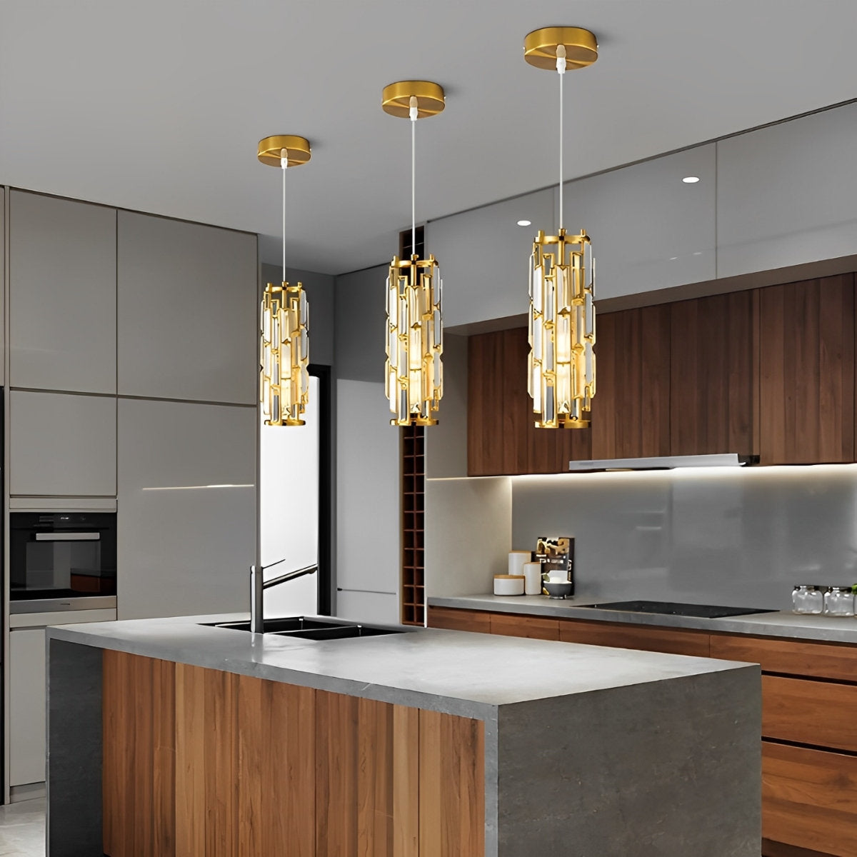 Creatieve ijzeren kristallen glazen industriële kroonluchter hanglampen plafondlamp