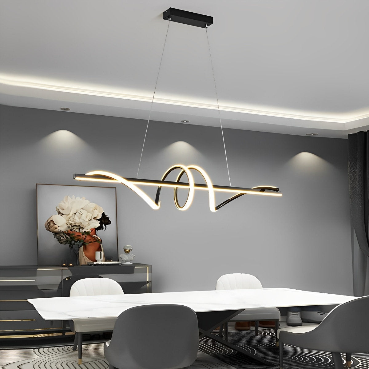 Creative Strip LED traploze dimbare keuken hanglamp decoratieve kroonluchter plafondlamp verlichting
