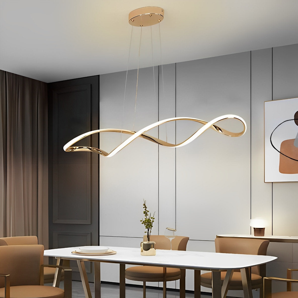 Creative Waves traploze dimbare LED elektrolytische moderne kroonluchter