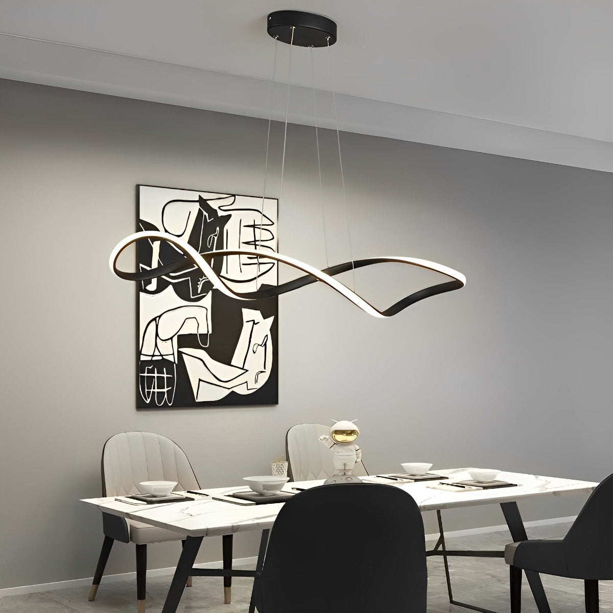 Creative Waves traploze dimbare LED elektrolytische moderne kroonluchter
