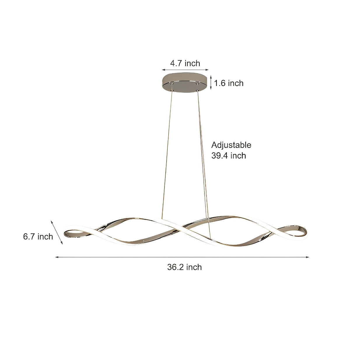 Creative Waves traploze dimbare LED elektrolytische moderne kroonluchter