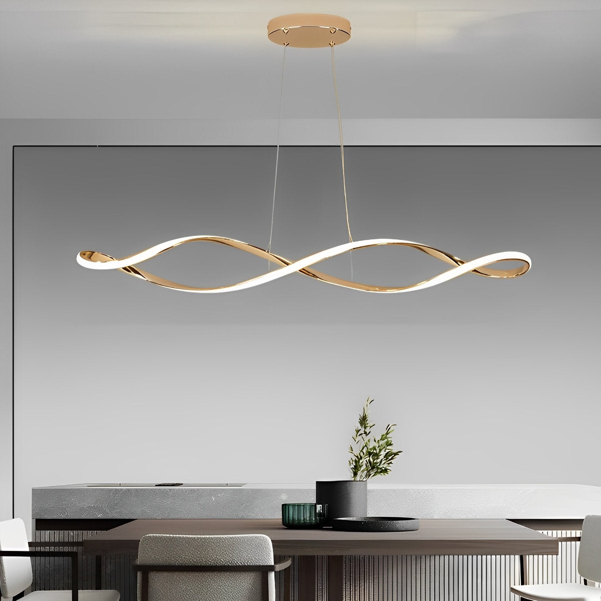 Creative Waves traploze dimbare LED elektrolytische moderne kroonluchter