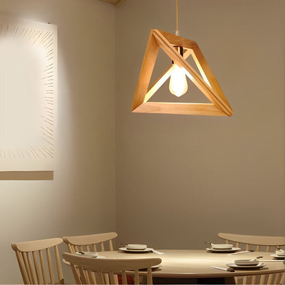 Creatief Houten Frame Geometrische Minimalistische Kroonluchter Plafond Hanglamp