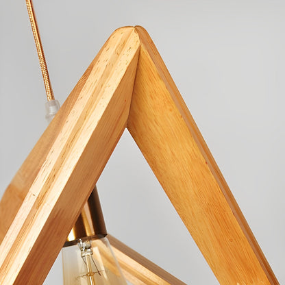 Creatief Houten Frame Geometrische Minimalistische Kroonluchter Plafond Hanglamp