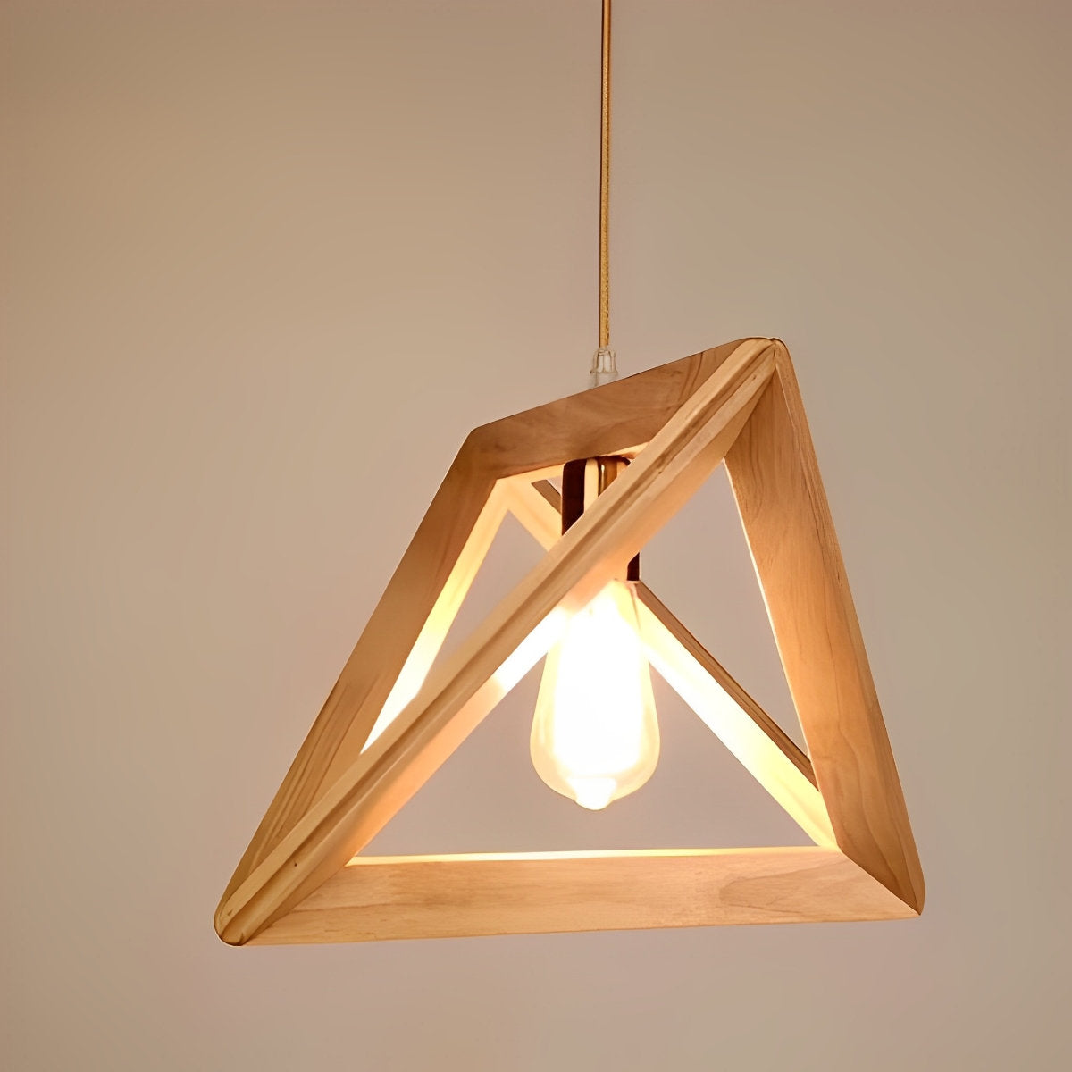 Creatief Houten Frame Geometrische Minimalistische Kroonluchter Plafond Hanglamp