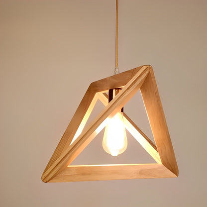 Creatief Houten Frame Geometrische Minimalistische Kroonluchter Plafond Hanglamp