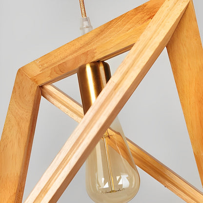 Creatief Houten Frame Geometrische Minimalistische Kroonluchter Plafond Hanglamp