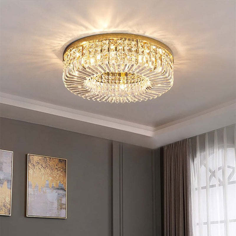 Luxe kristallen plafondlamp met metalen/kristallen afwerking