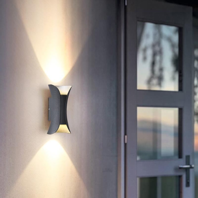 Gebogen LED Op- en Neer Verlichting Waterdicht Aangedreven Buiten LED Licht