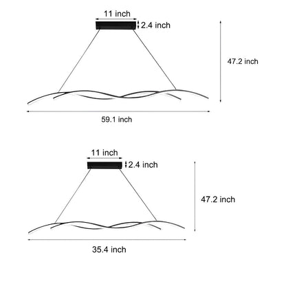 Dubbele Golvende Minimalistische LED Creatieve Moderne Kroonluchter Licht