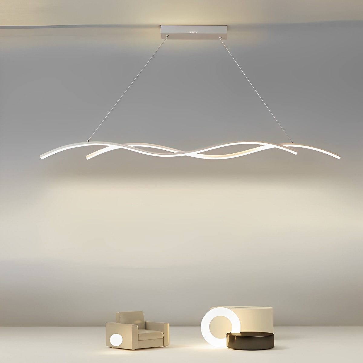 Dubbele Golvende Minimalistische LED Creatieve Moderne Kroonluchter Licht