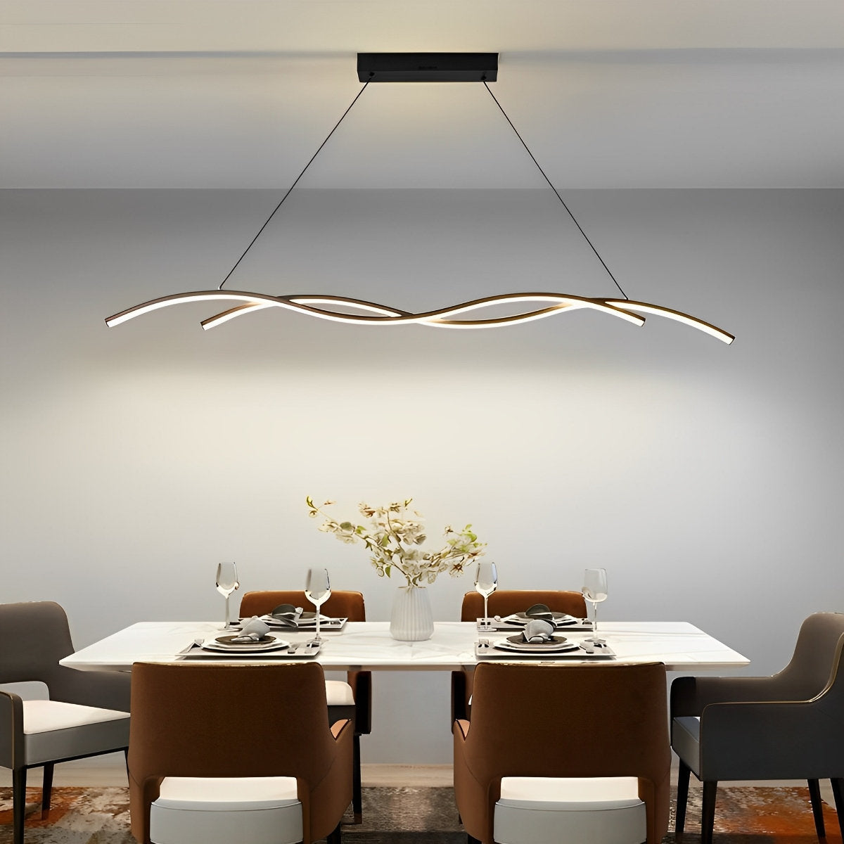 Dubbele Golvende Minimalistische LED Creatieve Moderne Kroonluchter Licht