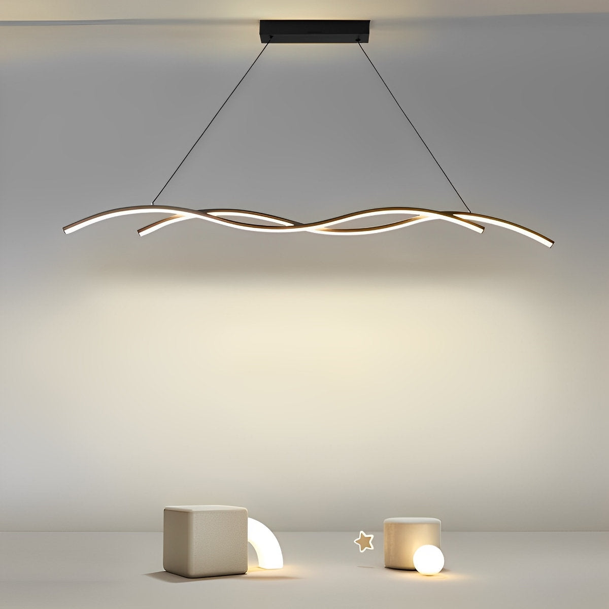 Dubbele Golvende Minimalistische LED Creatieve Moderne Kroonluchter Licht