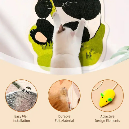 Aan de muur gemonteerde krabpaal voor katten