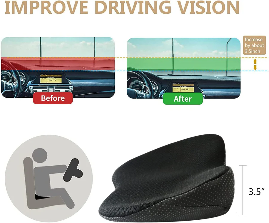 Car Seat Cushion for Shorter Drivers