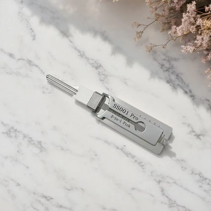 Stainless Steel Key Decoder 2-in-1 Lock Decoding & Picking Tool for Locksmiths