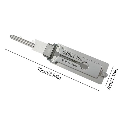 Stainless Steel Key Decoder 2-in-1 Lock Decoding & Picking Tool for Locksmiths