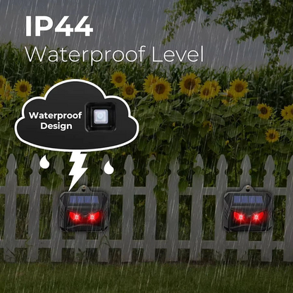 Solcelledrevet ultralyds dyreafskrækkende, sæt med 2