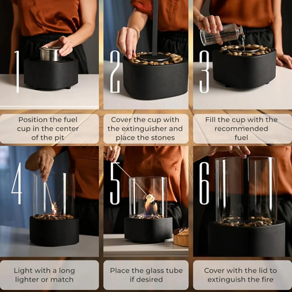 Mini Portable Glass Tabletop Fireplace