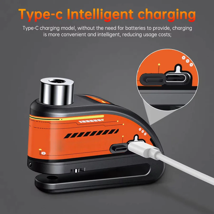 Motorcycle Disc Lock Alarm with 120dB Siren