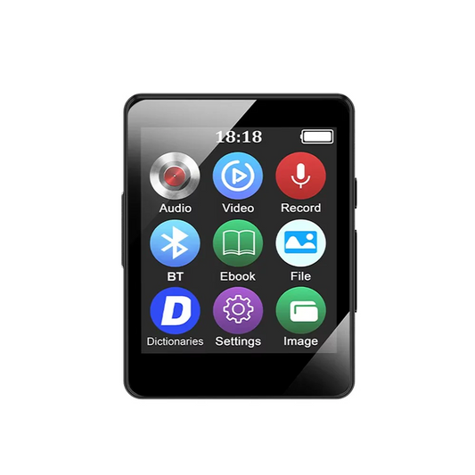 Compact Bluetooth MP3 Music Player with Stereo Audio and Video Playback