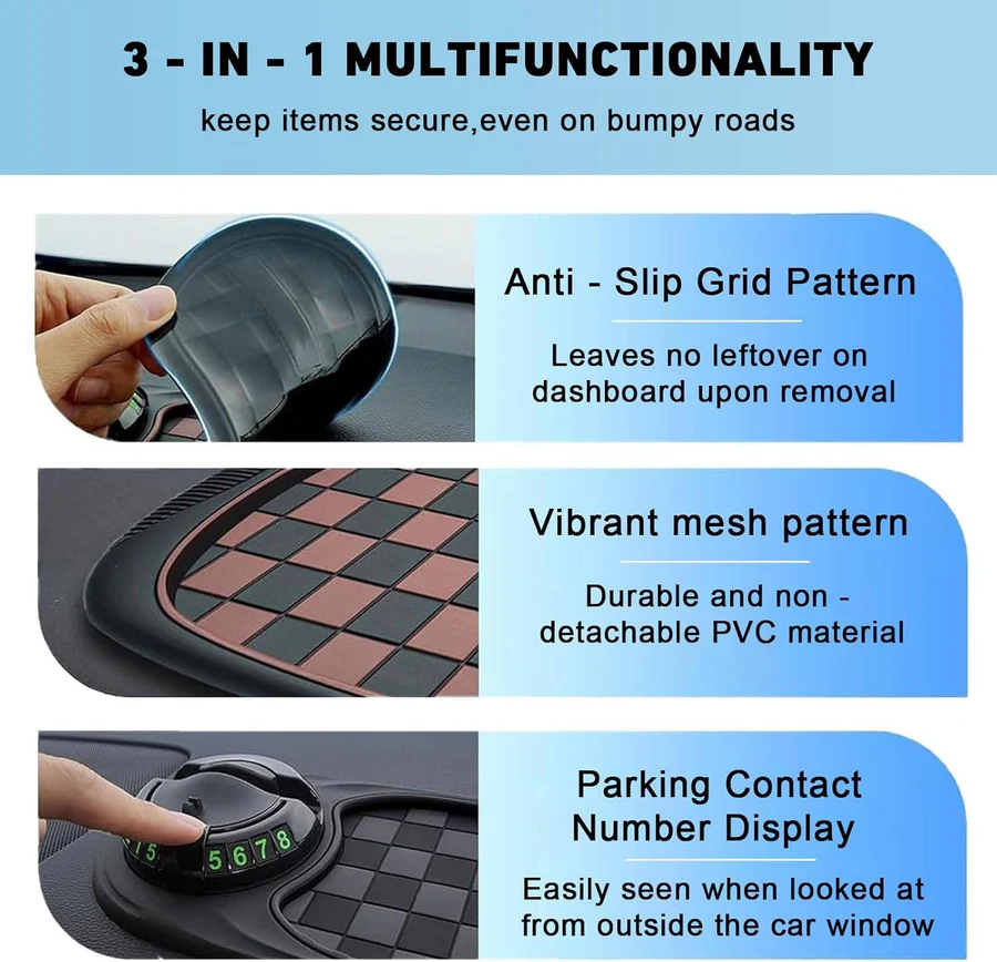 Universeller Auto-Handyhalter mit rutschfester Armaturenbrettmatte