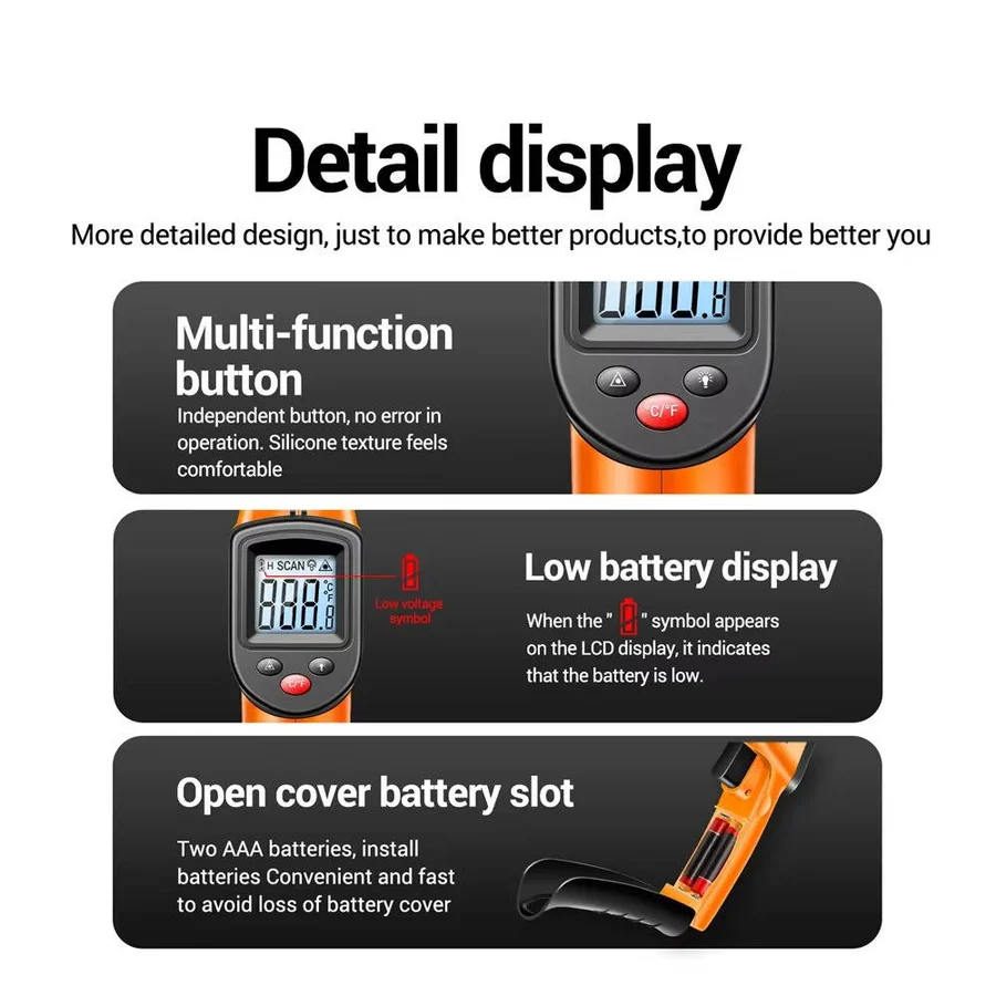 Infraroodlasertemperatuurmeter voor contactloze meting