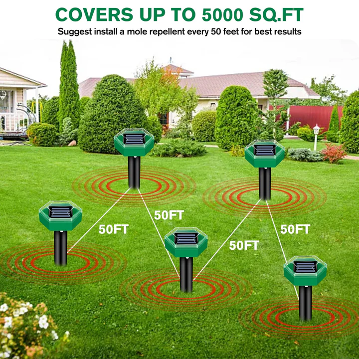 Ultrasonic Mole Repellent Pack of 4