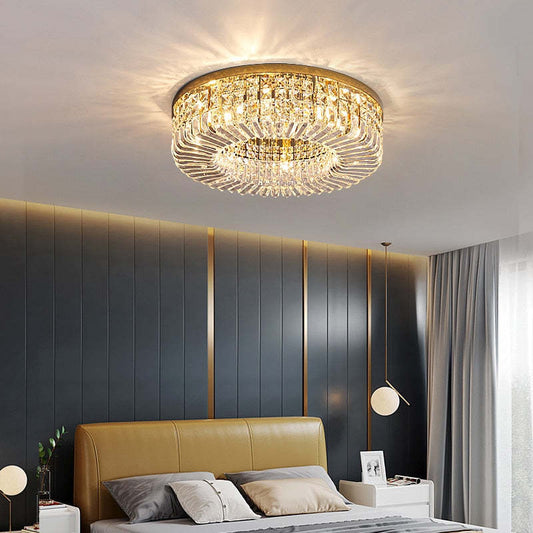 Luxe kristallen plafondlamp met metalen/kristallen afwerking