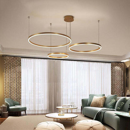 Moderne hanglamp Tir-Circle zwart/goud/koffie metaal