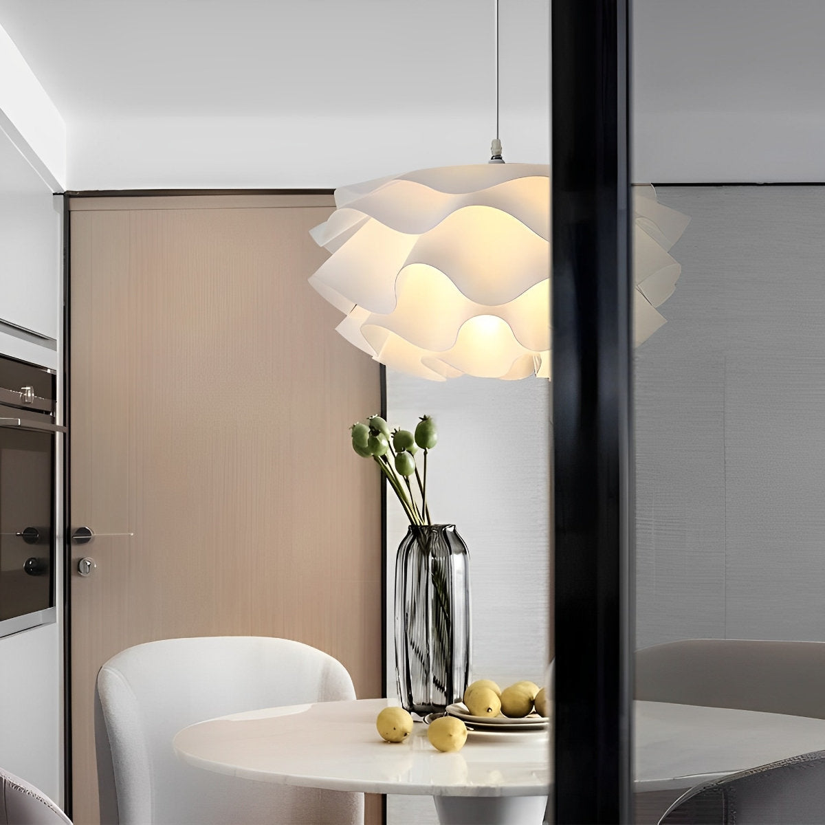 Bloemvormige driefasige dimbare LED witte kroonluchter hanglamp