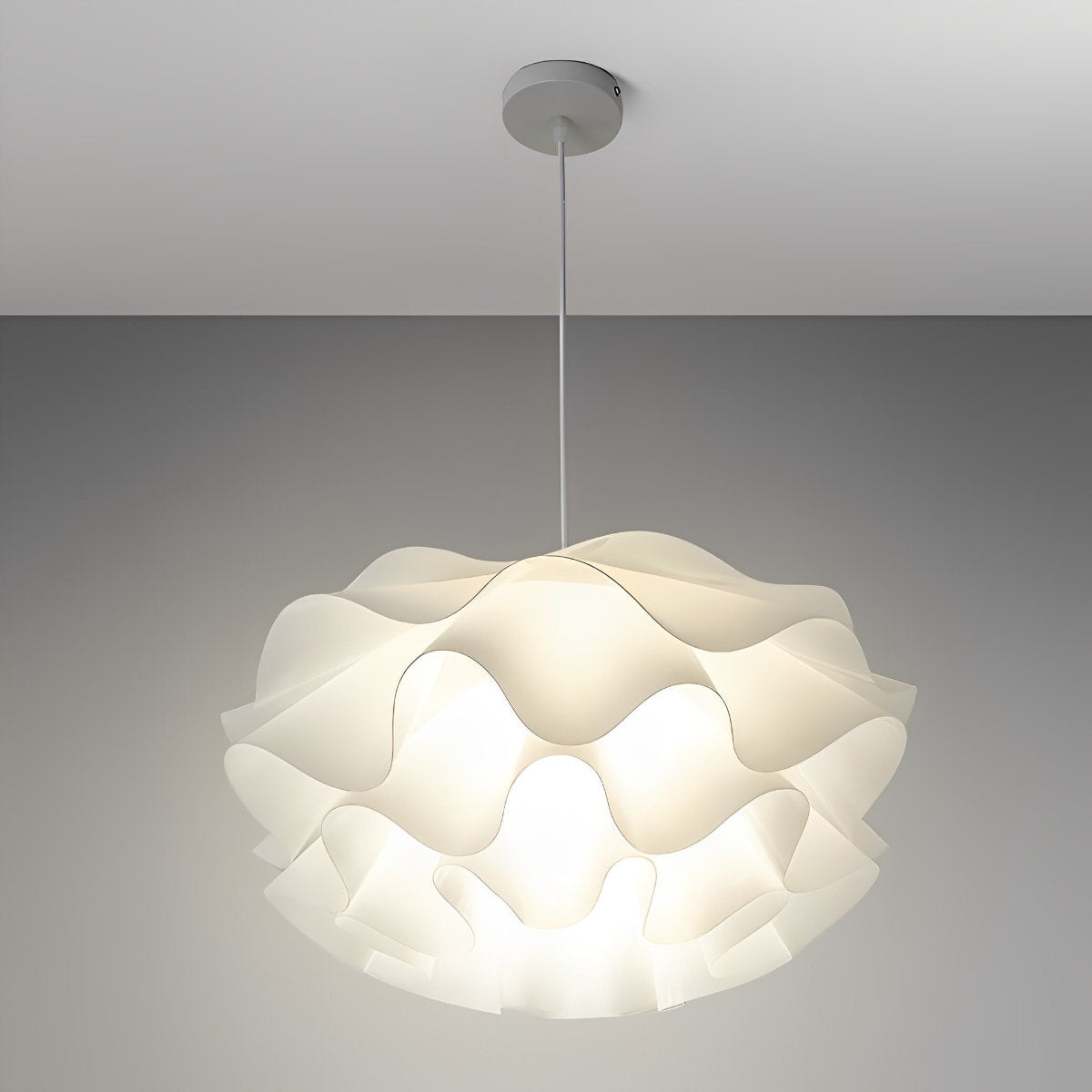 Bloemvormige driefasige dimbare LED witte kroonluchter hanglamp