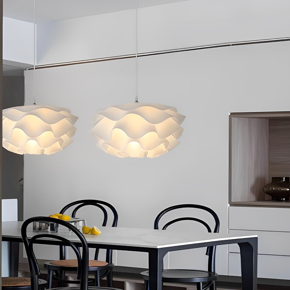 Bloemvormige driefasige dimbare LED witte kroonluchter hanglamp