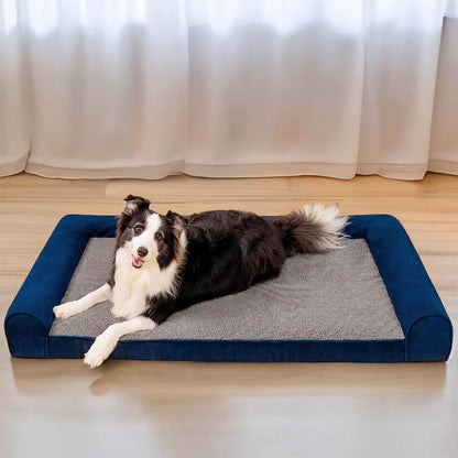 Volledige ondersteuning nepbont en suède orthopedisch hondenbed