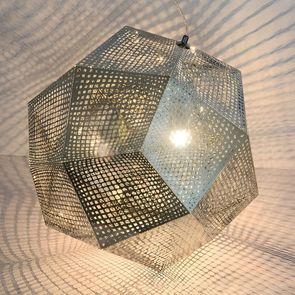 Geometrische ronde elektrolytisch gecoate metalen postmoderne hanglamp kroonluchter plafondlamp