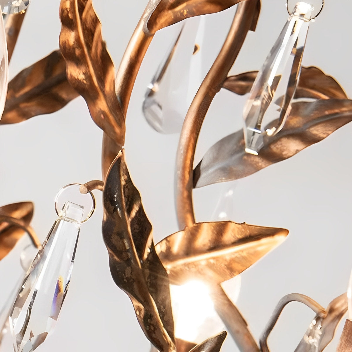 Gouden vintage blad tak kristallen kroonluchter lampen