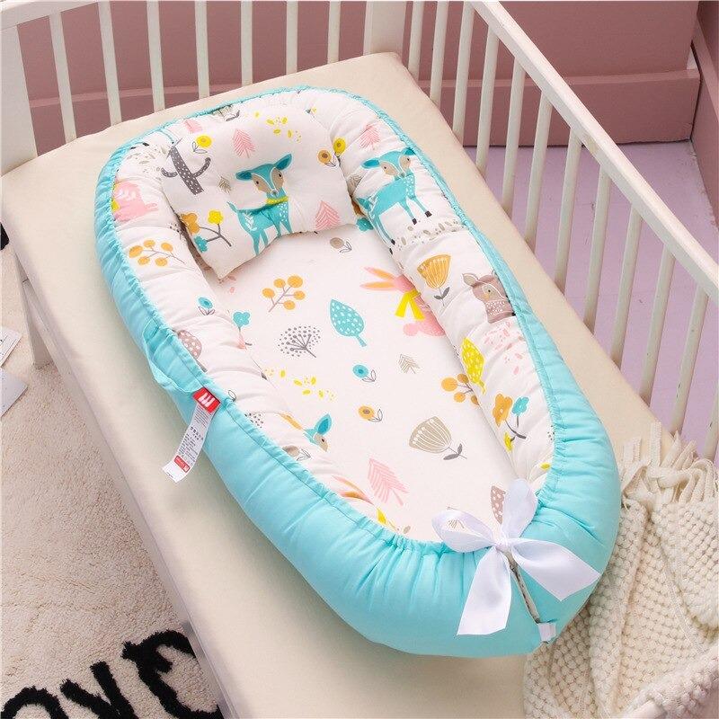 Baby Nest Stoßstange Schlafkopf Kissen Tragbares Babybett