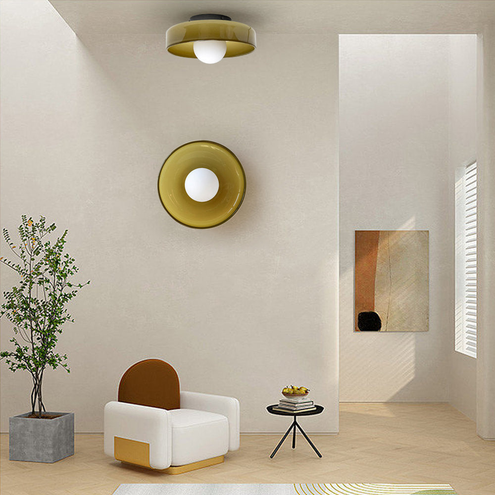 Ronde glazen LED-plafondlamp