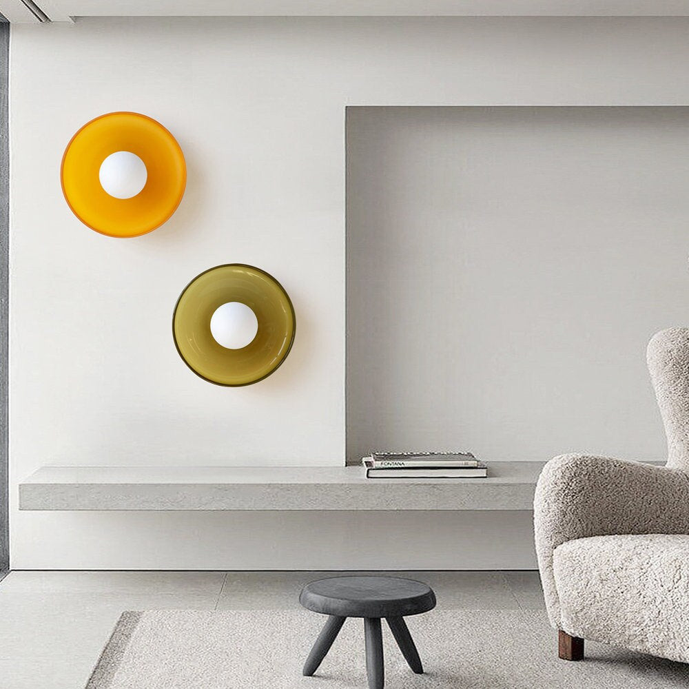 Ronde glazen LED-plafondlamp