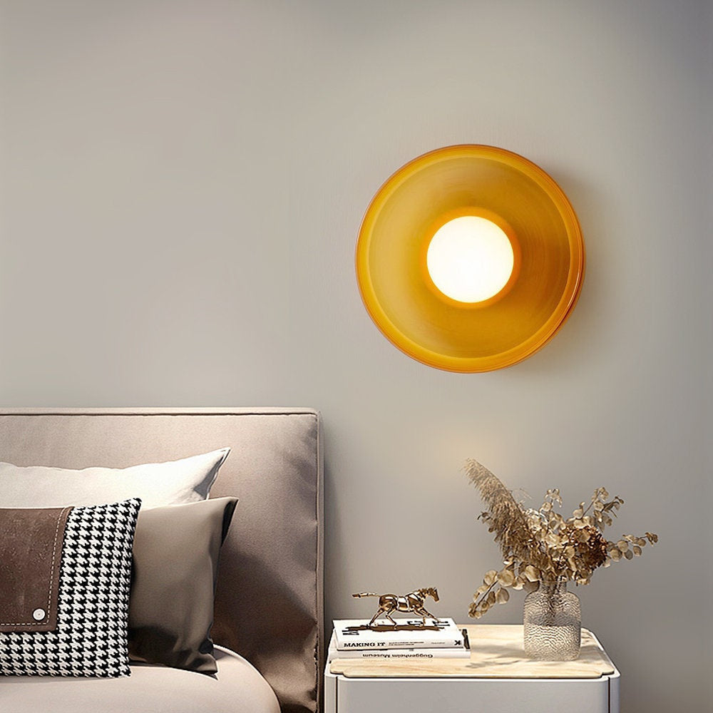 Ronde glazen LED-plafondlamp