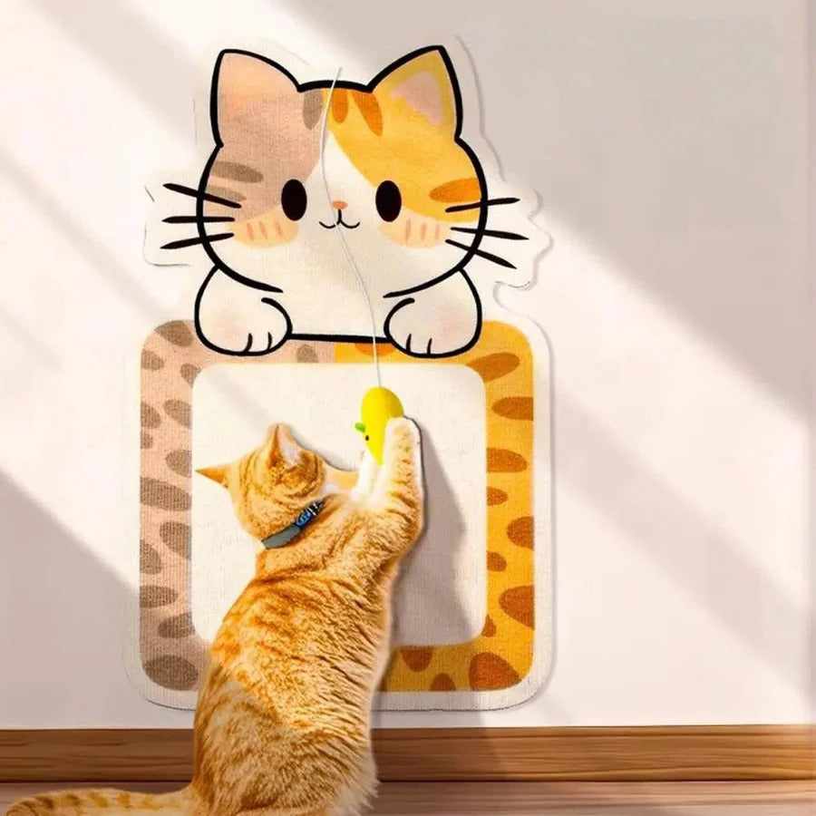 Aan de muur gemonteerde krabpaal voor katten