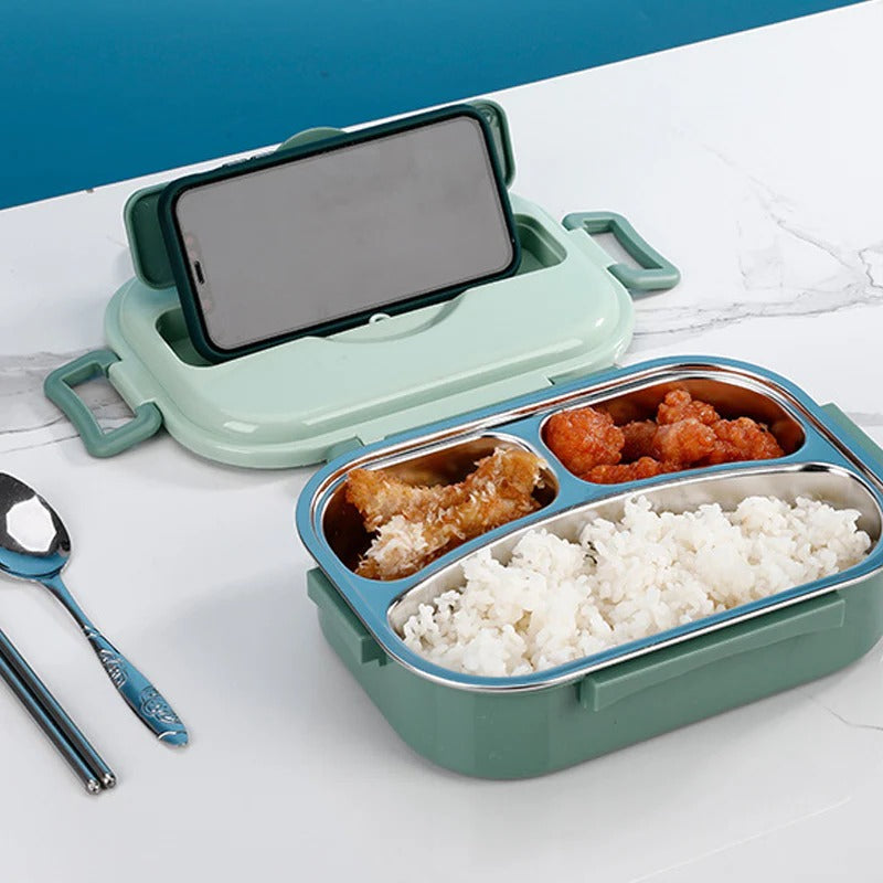 Thermo-Lunchbox mit 4 Fächern, Edelstahl