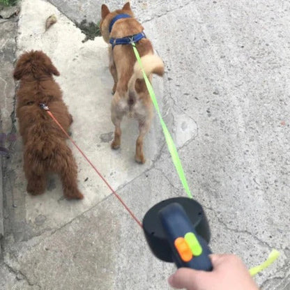 Dual Dog Leash TangleFree LED Light and 360° Swivel