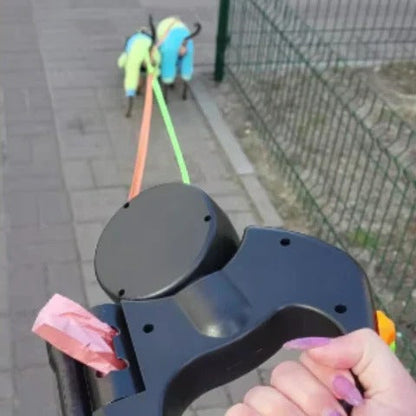 Dual Dog Leash TangleFree LED Light and 360° Swivel