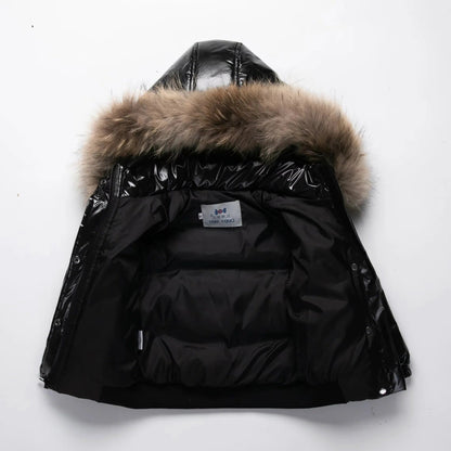 Kinderwaterdichte donsparka – winterjas met bontkraag