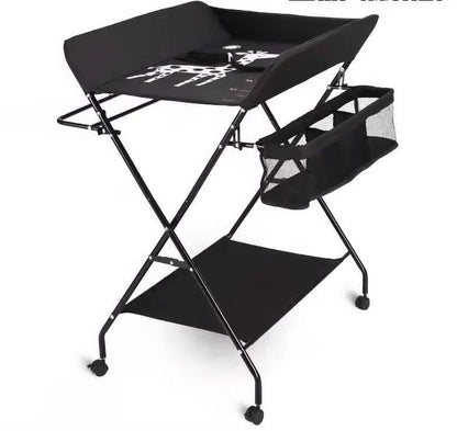 Foldable Baby Changing Table with Adjustable Height & Built-In Bath